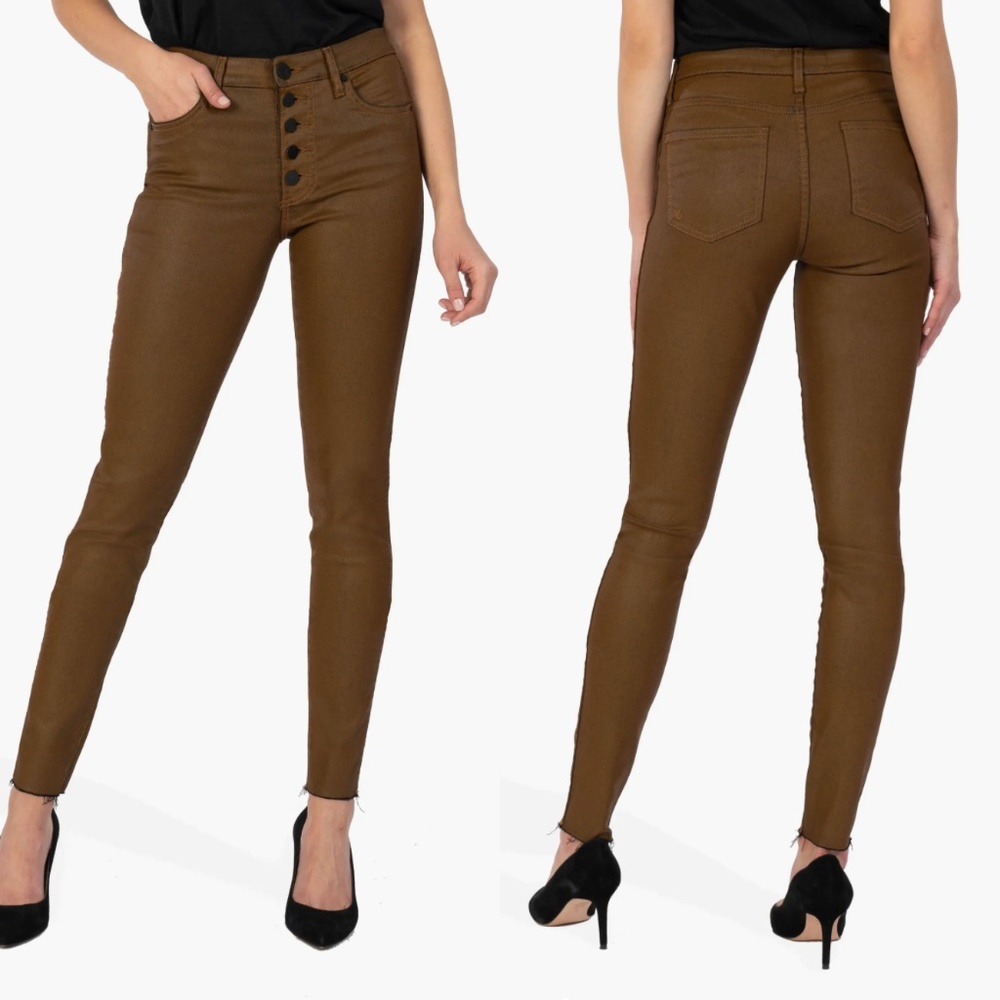 KUT from the Kloth Mia Fab‎ Ab Exposed Button High Waist Skinny Jeans